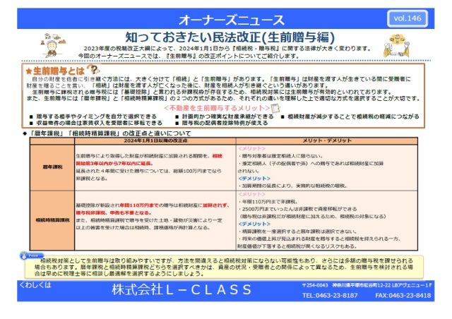 知っておきたい民法改正(生前贈与編)